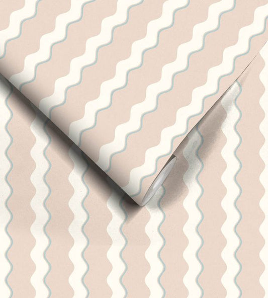 WM-462-01R - Cari Wave Wallpaper - Sand - Woodchip & Magnolia
