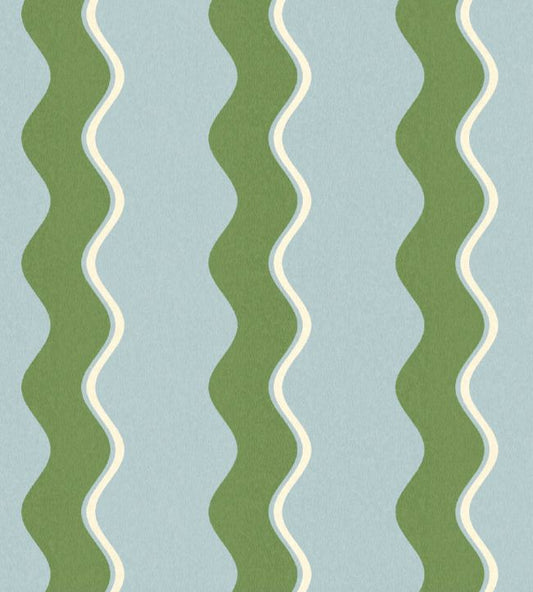 WM-462-04R - Cari Wave Wallpaper - Pacific Blue - Woodchip & Magnolia
