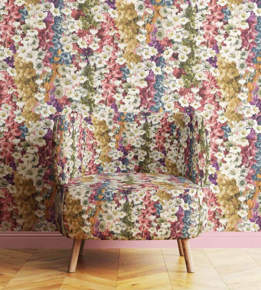 WM-464-01 - Alcea Wallpaper - Moody - Woodchip & Magnolia

