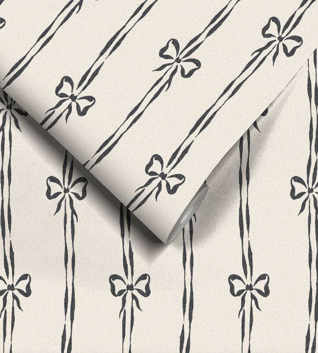 WM-481-09R - Bow Peep Wallpaper - Charcoal - Woodchip & Magnolia
