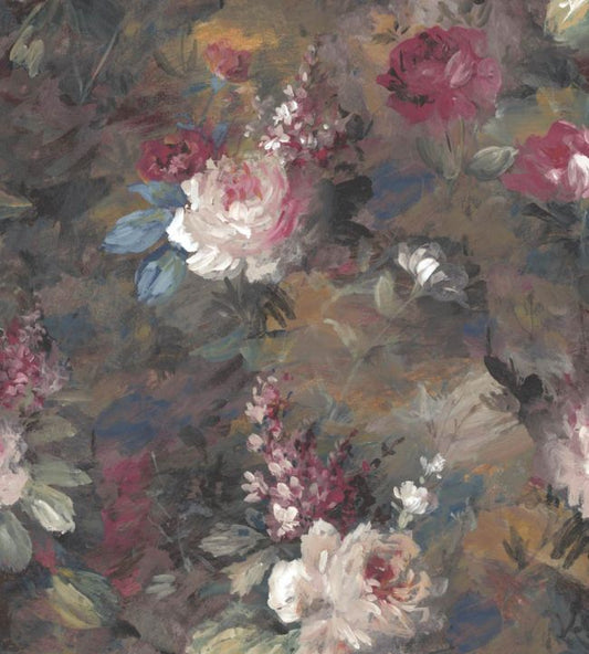 WMF-015-01VD - Ava Marika Fabric - Moody - Woodchip & Magnolia
