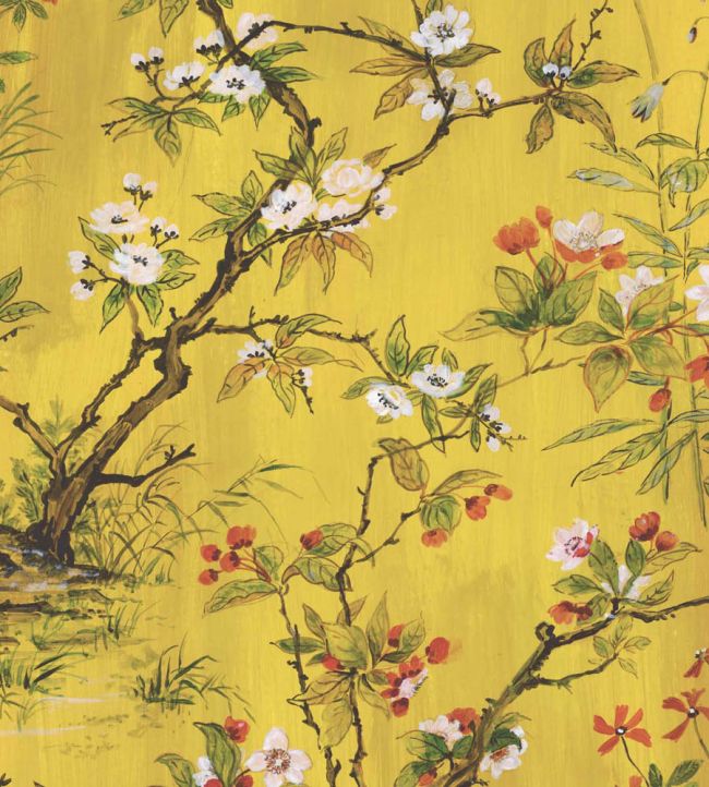 WMF-023-01VD - Rivington Fabric - Yellow - Woodchip & Magnolia

