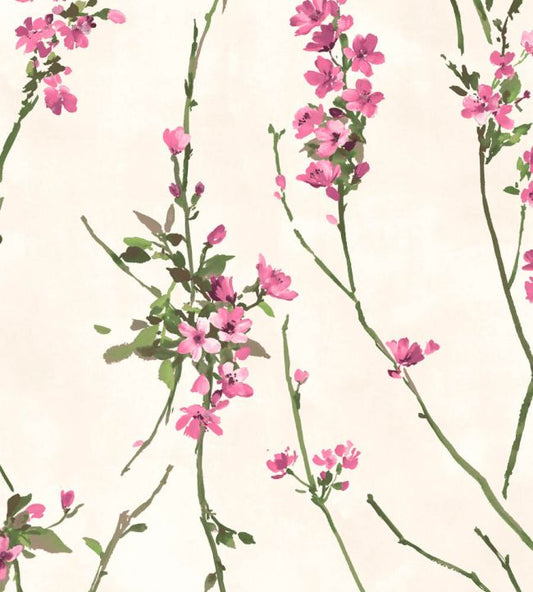 WMF-386-06VD - Blossom Fabric - Pink On Cream - Woodchip & Magnolia
