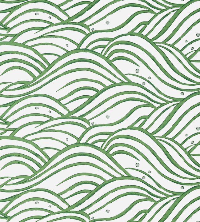Waves Wallpaper - Emerald Green - AT9874 - Anna French