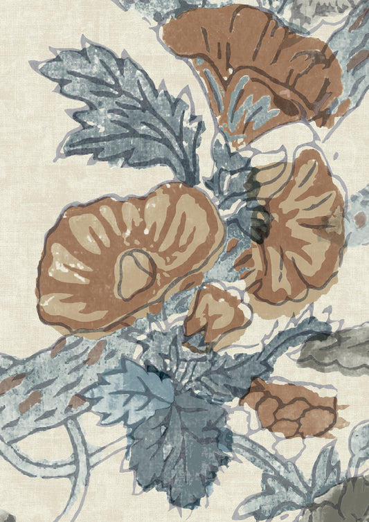 Wild Thing Wallpaper - Copper Cobalt - Lewis & Wood