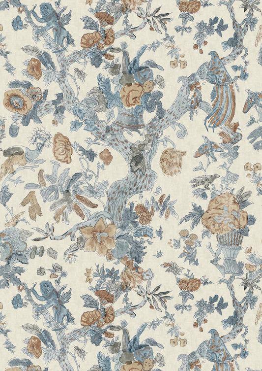 Wild Thing Wallpaper - Copper Cobalt - Lewis & Wood