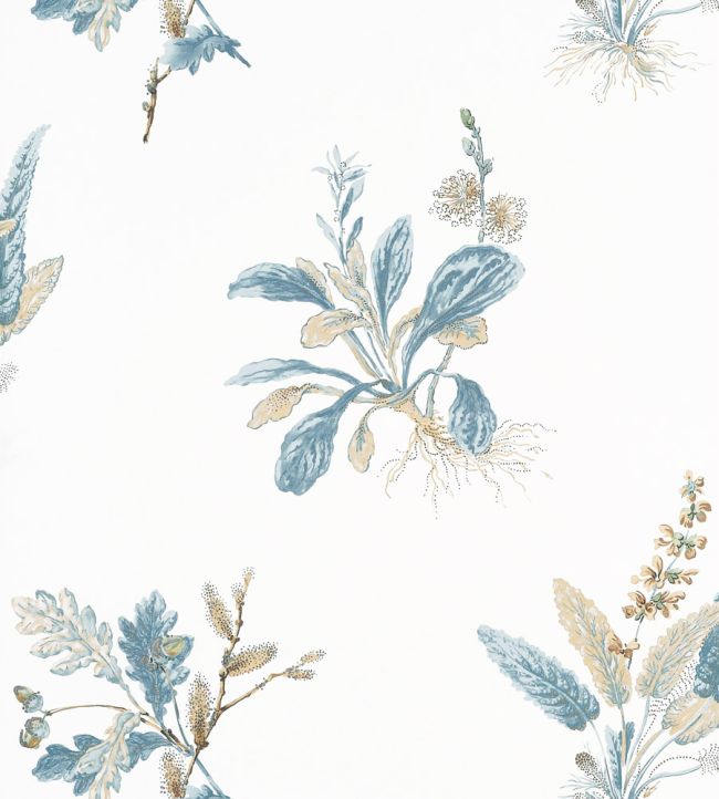 Woodland Wallpaper - Beige and Soft Blue - AT57850 - Anna French
