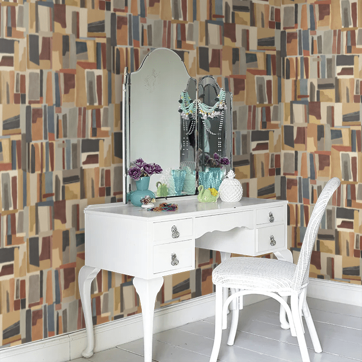 Abstract Cubes Wallpaper - Walnut Twist - Ohpopsi - FRA50128W - Premier Wallcovering