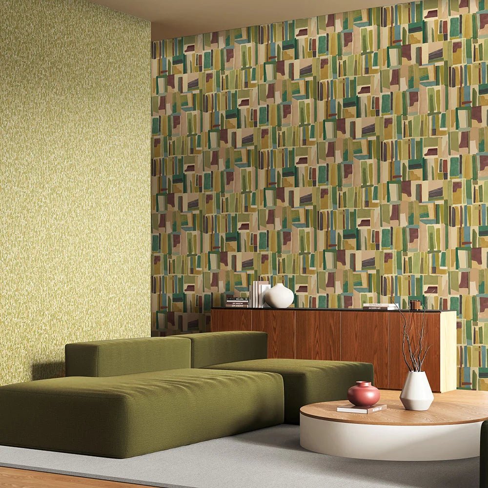 Abstract Cubes Wallpaper - Tawny Forest - Ohpopsi - FRA50126W - Premier Wallcovering