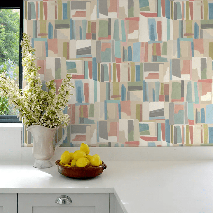 Abstract Cubes Wallpaper - Shore - Ohpopsi - FRA50125W - Premier Wallcovering
