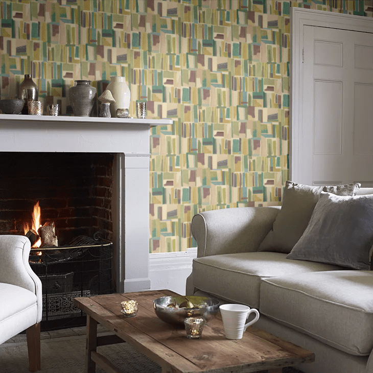 Abstract Cubes Wallpaper - Tawny Forest - Ohpopsi - FRA50126W - Premier Wallcovering