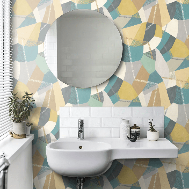 Abstract Geo Wallpaper - Smoke & Latte - Ohpopsi - GRA50106W - Premier Wallcovering