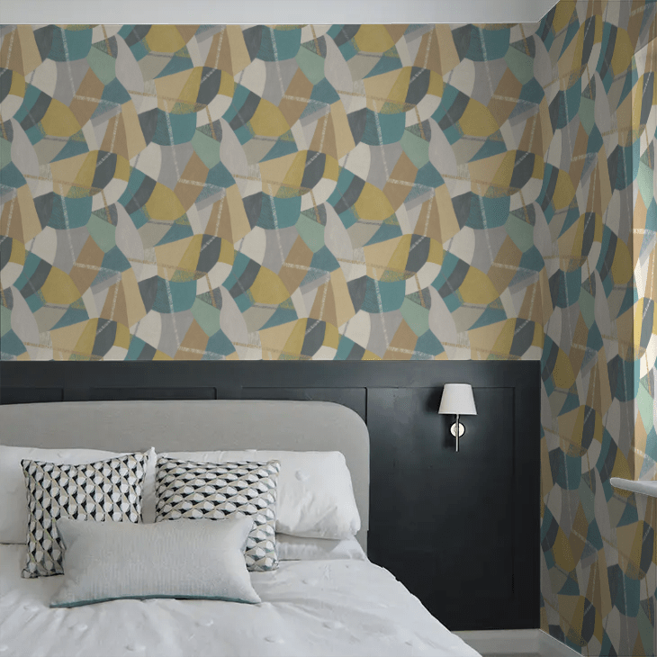 Abstract Geo Wallpaper - Smoke & Latte - Ohpopsi - GRA50106W - Premier Wallcovering