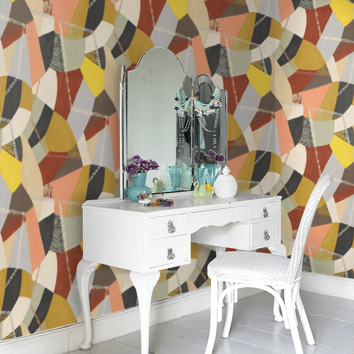 Abstract Geo Wallpaper - Cinnamon - Ohpopsi - GRA50102W - Premier Wallcovering