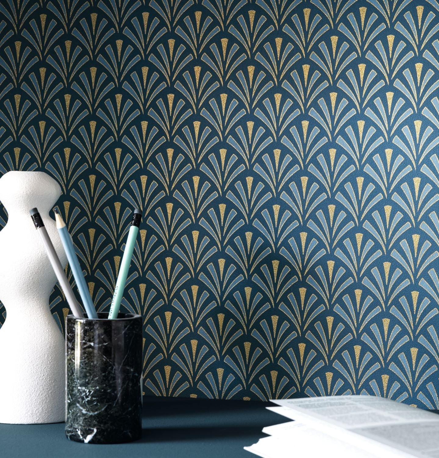 Abundance Wallpaper - Bleu Nuit - Caselio - 105306220 - Premier Wallcovering