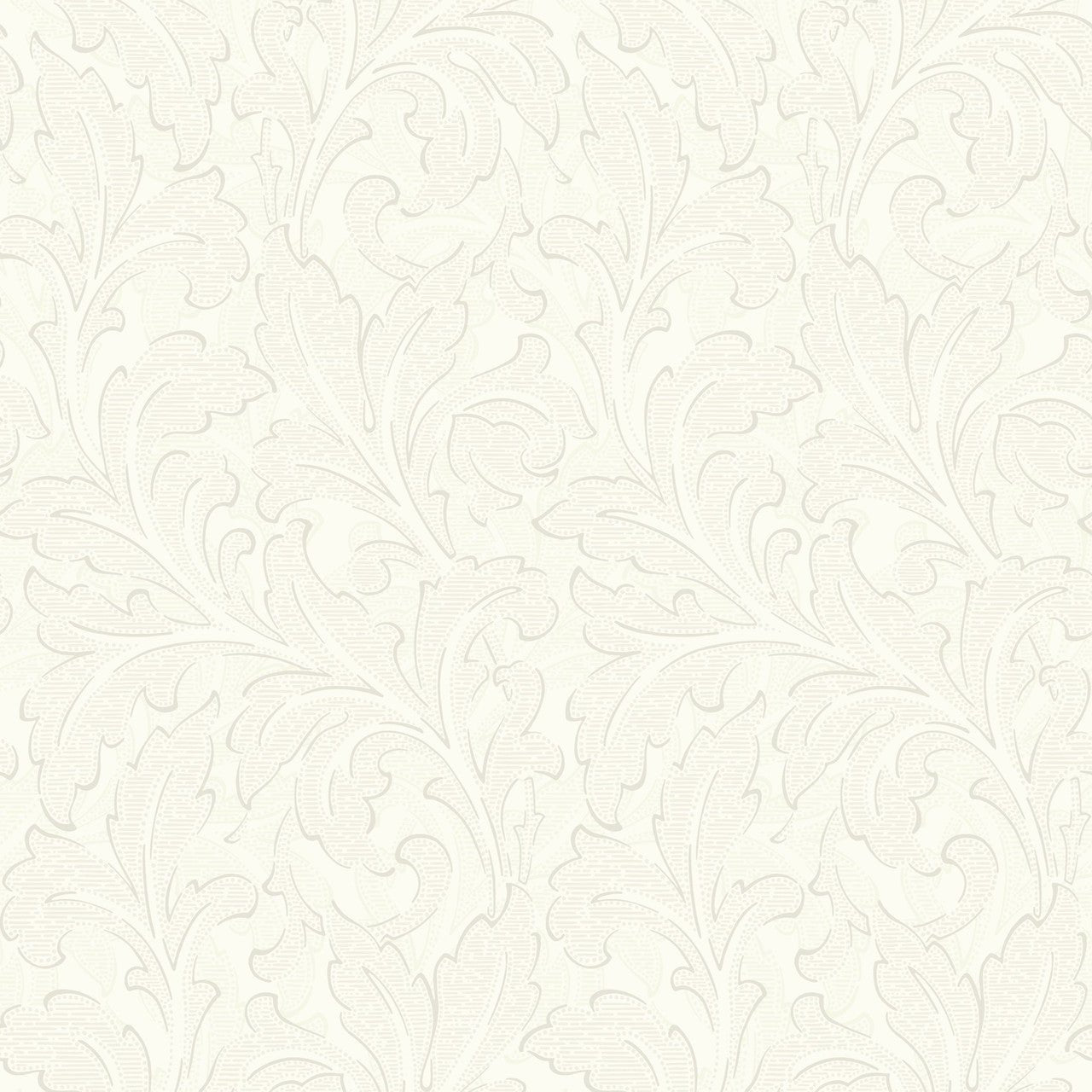 Acanthe Arts and Crafts Wallpaper - Blanc Ceruse - Casadeco - 86360105 - Premier Wallcovering