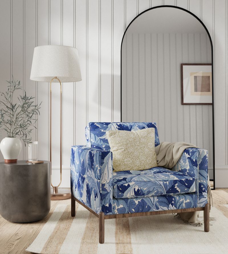 Acanthus Fabric - Woad - Morris & Co - 226897 - Premier Wallcovering