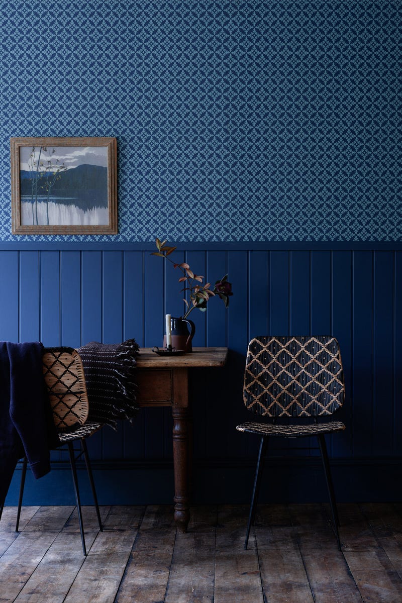 Achard Wallpaper - Stiffkey Blue - 6404 - Farrow & Ball - Premier Wallcovering