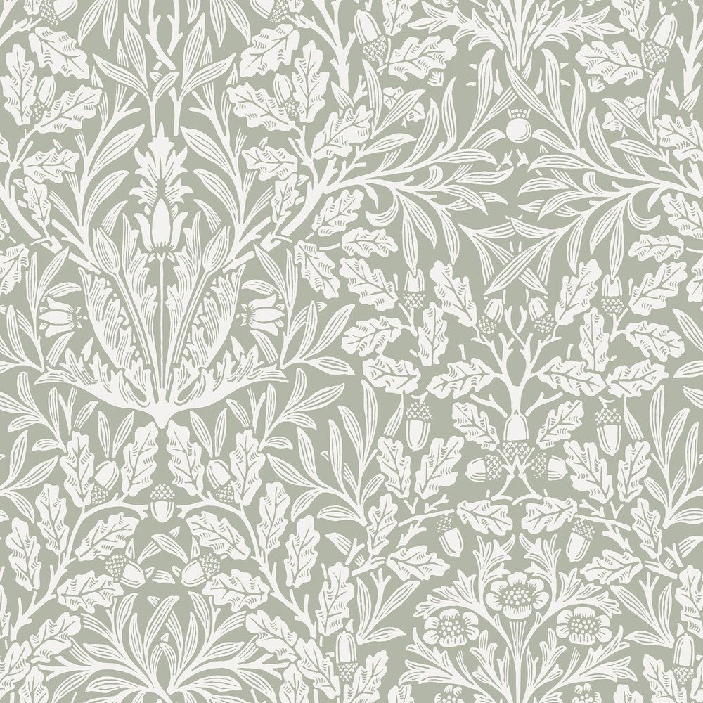 Acorn Wallpaper - Sage - 140492 - William Morris - Premier Wallcovering