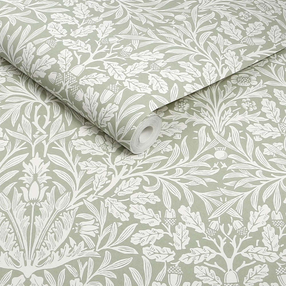 Acorn Wallpaper - Sage - 140492 - William Morris - Premier Wallcovering