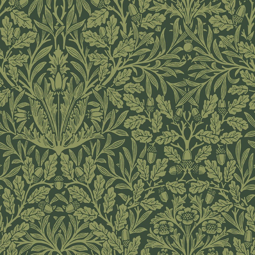 Acorn Wallpaper - Garden Green - 140490 - William Morris - Premier Wallcovering
