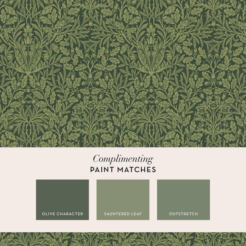 Acorn Wallpaper - Garden Green - 140490 - William Morris - Premier Wallcovering