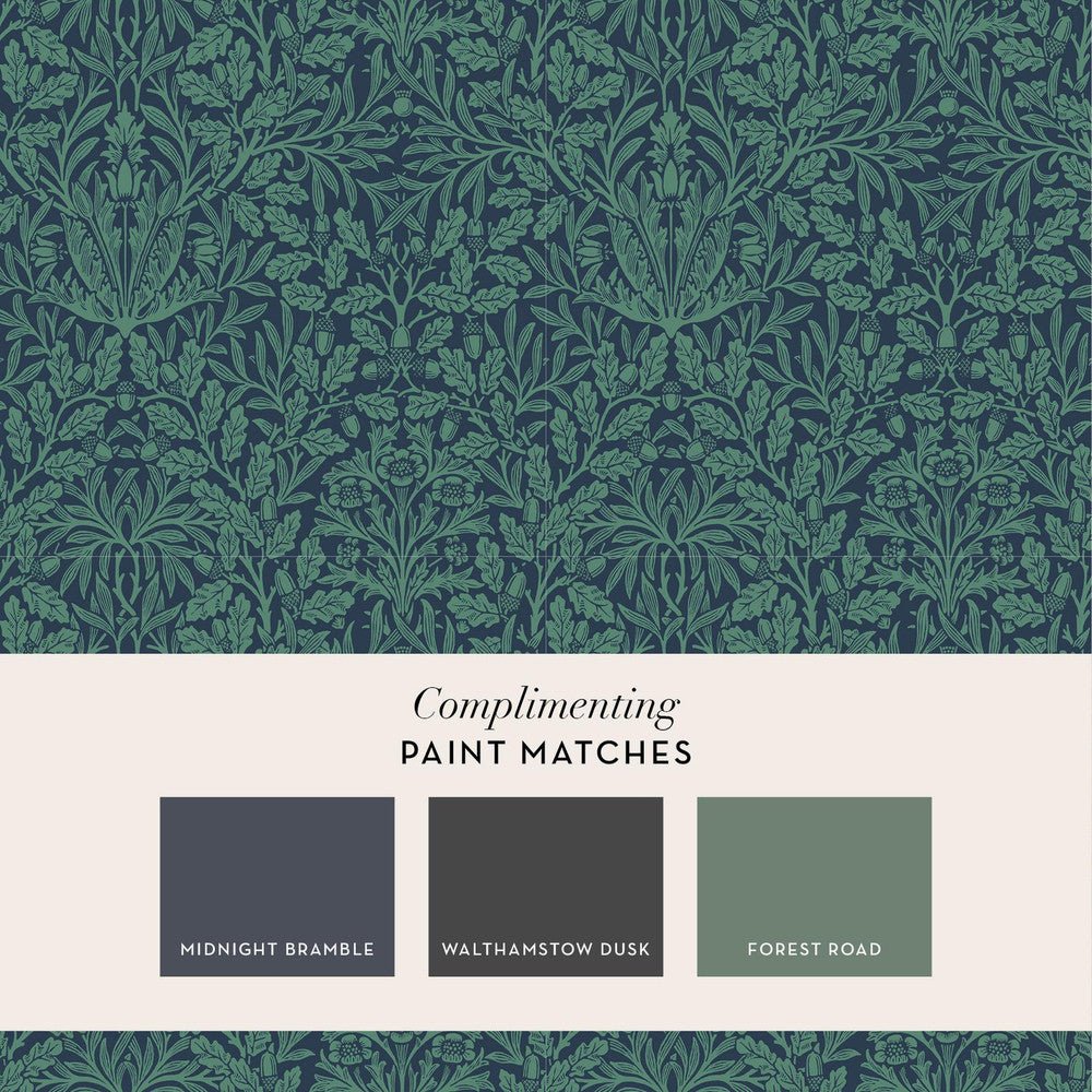 Acorn Wallpaper - Heritage Blue - 140489 - William Morris - Premier Wallcovering