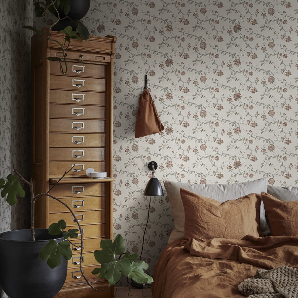 Adelaide Wallpaper - Terracotta - Sandberg - S10266 - Premier Wallcovering