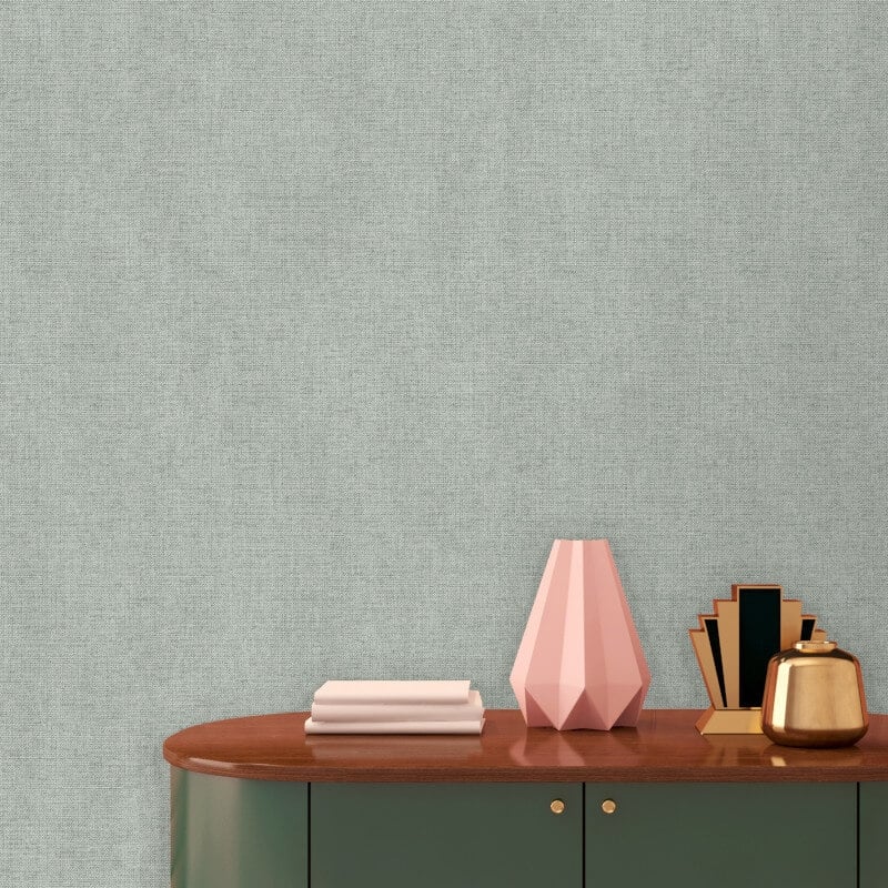 Adele Garrett Plain Texture Wallpaper - Olive - Muriva - M55114 - Premier Wallcovering