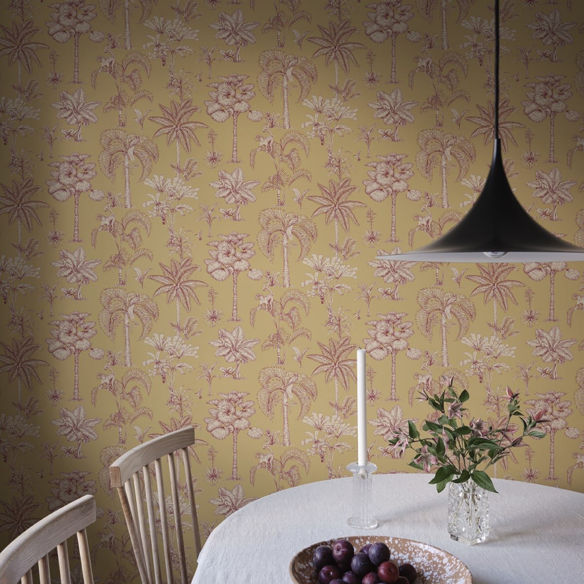 Adele Wallpaper - Yellow - Sandberg - S10652 - Premier Wallcovering