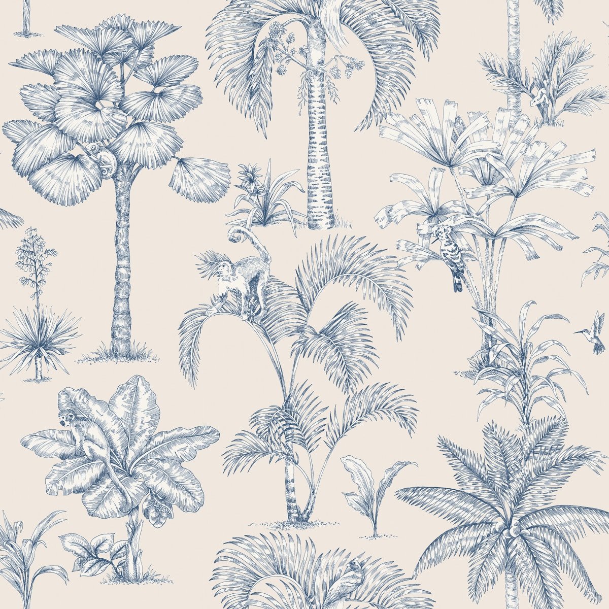 Adele Wallpaper - Blue - Sandberg - S10649 - Premier Wallcovering