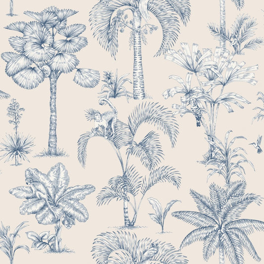 Adele Wallpaper - Blue - Sandberg - S10649 - Premier Wallcovering