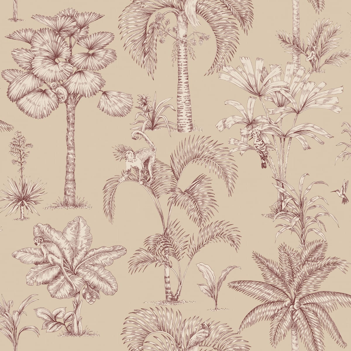 Adele Wallpaper - Beige - Sandberg - S10650 - Premier Wallcovering