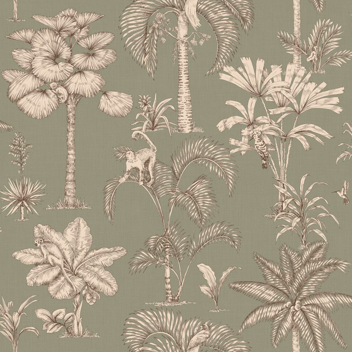 Adele Wallpaper - Green - Sandberg - S10651 - Premier Wallcovering