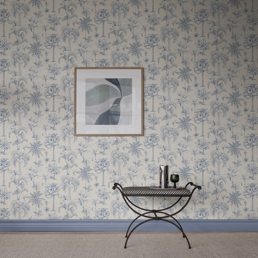Adele Wallpaper - Blue - Sandberg - S10649 - Premier Wallcovering