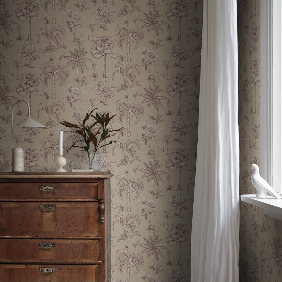 Adele Wallpaper - Beige - Sandberg - S10650 - Premier Wallcovering
