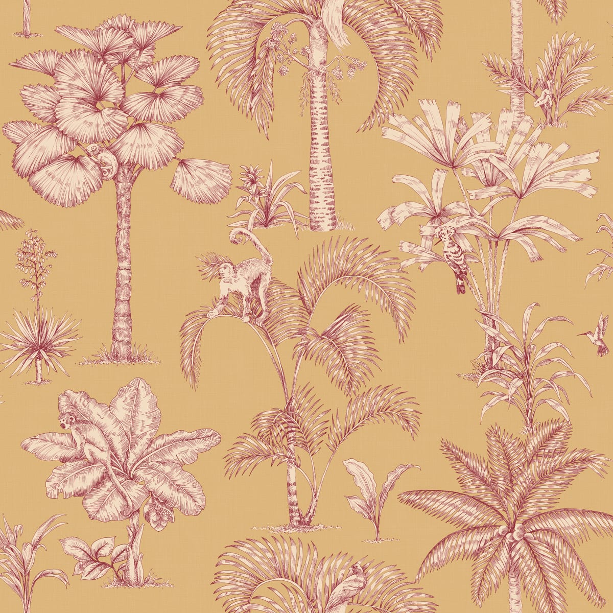 Adele Wallpaper - Yellow - Sandberg - S10652 - Premier Wallcovering
