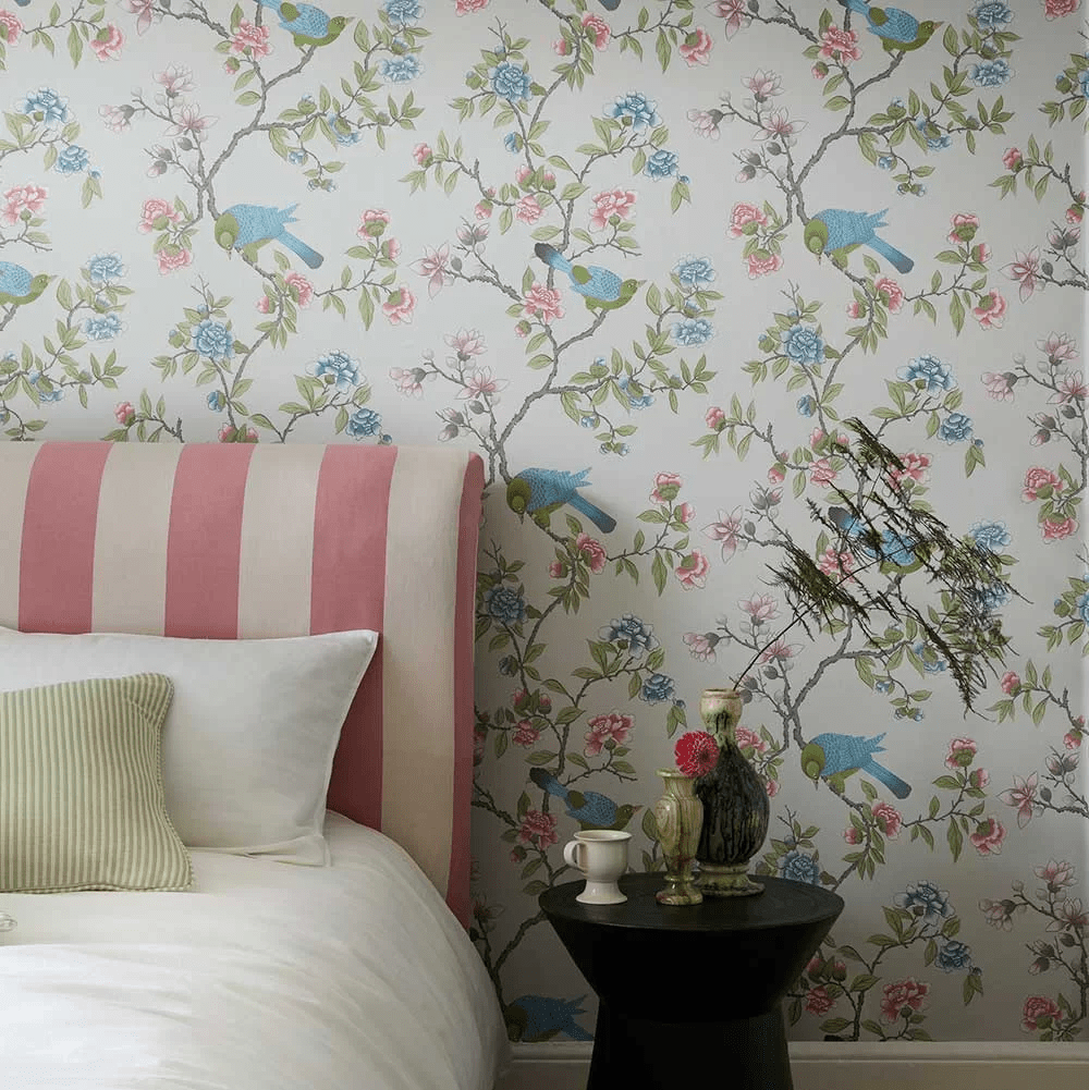Aderyn Wallpaper - French Grey - Little Greene - 0267ADFRENC - Premier Wallcovering