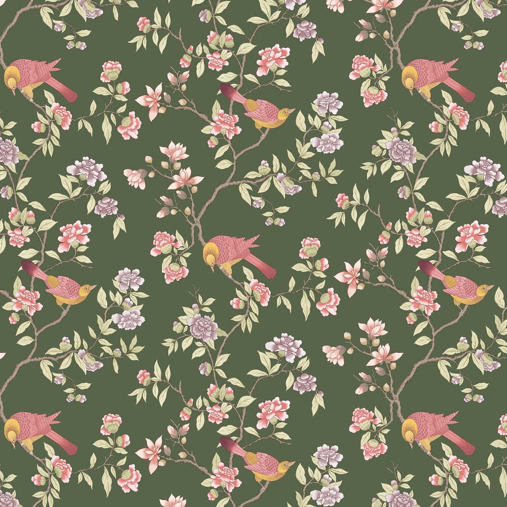 Aderyn Wallpaper - Olive - Little Greene - 0267ADOLIVE - Premier Wallcovering