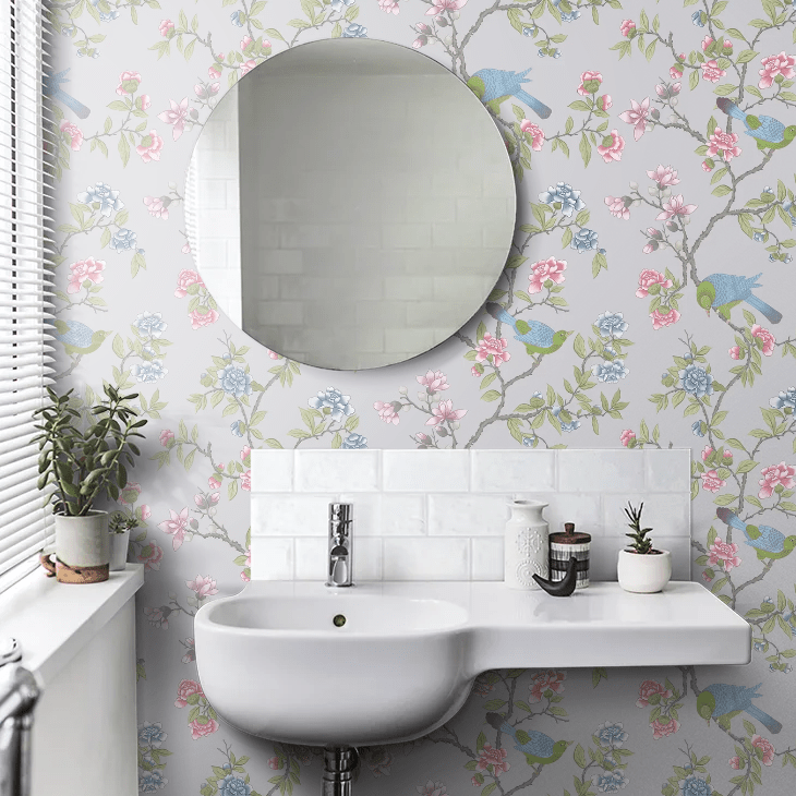 Aderyn Wallpaper - French Grey - Little Greene - 0267ADFRENC - Premier Wallcovering