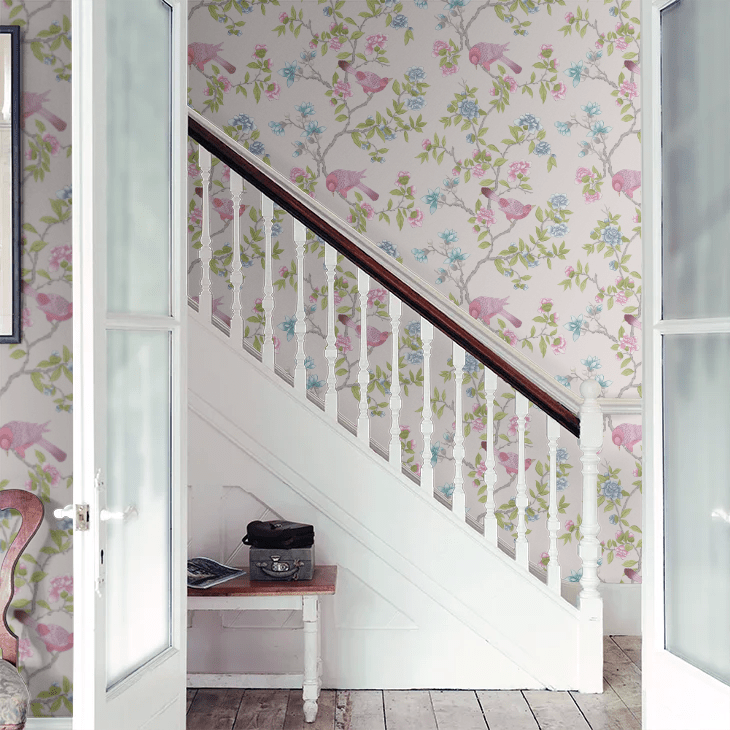 Aderyn Wallpaper - China Clay - Little Greene - 0267ADCHINA - Premier Wallcovering