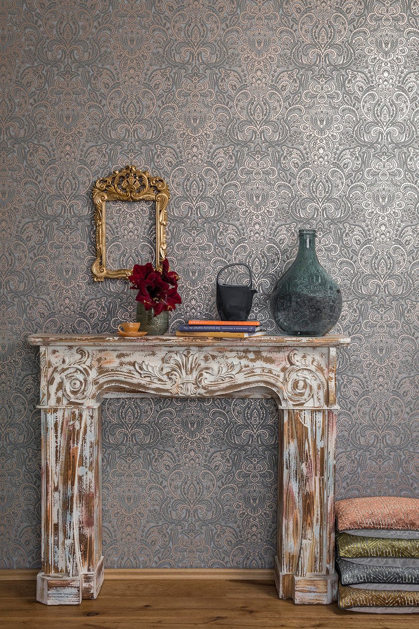 Adonea Ares Wallpaper - Grey/ Copper - Hohenberger - 64328 - Premier Wallcovering