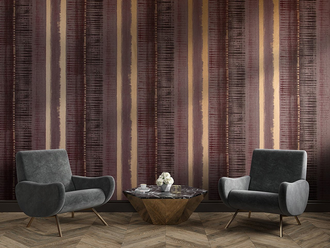 Adonea Hermes Wallpaper - Ruby Red - Hohenberger - 64294 - Premier Wallcovering