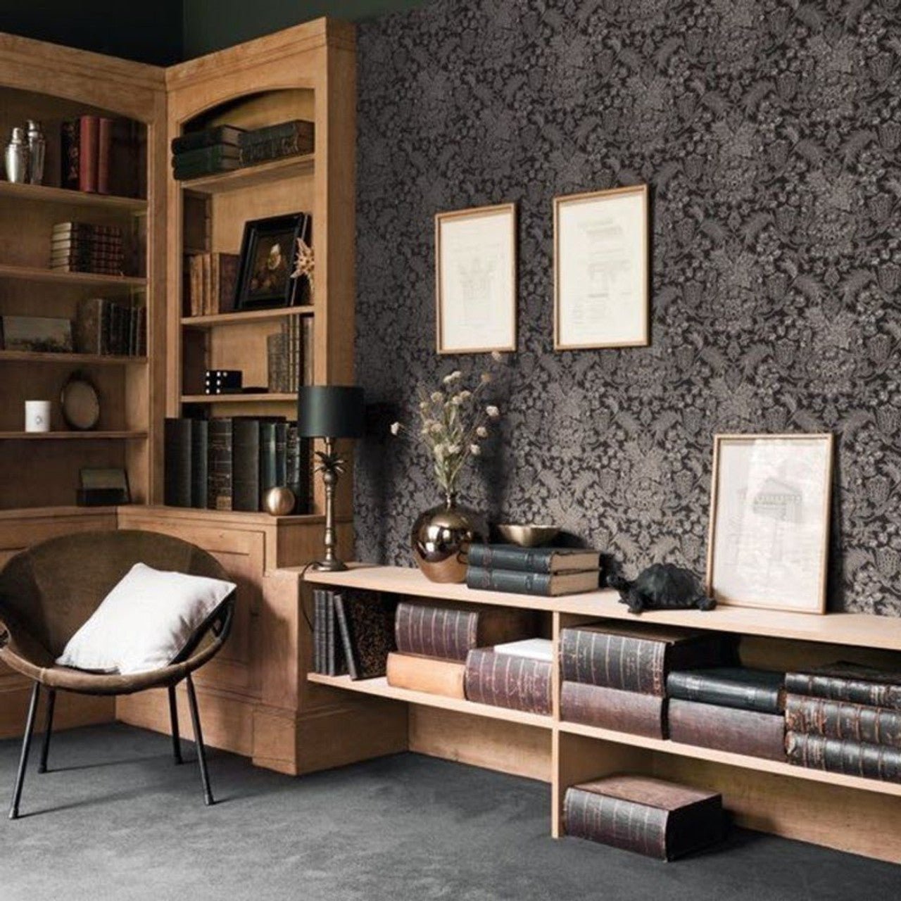 Adorn Five O'Clock Wallpaper - Bleu Paon - Casadeco - 85816384 - Premier Wallcovering