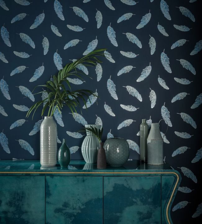 Adornado Wallpaper - Navy/ Sapphire - Matthew Williamson - W7261-01 - Premier Wallcovering