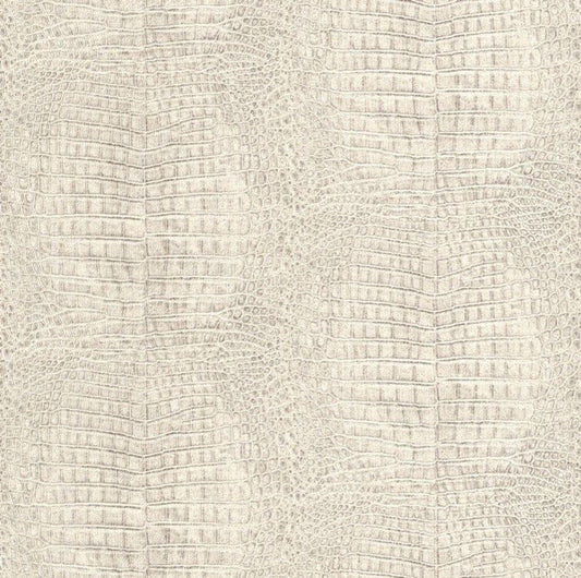 African Queen Croc Effect Wallpaper - Cream - Rasch - 422566 - Premier Wallcovering