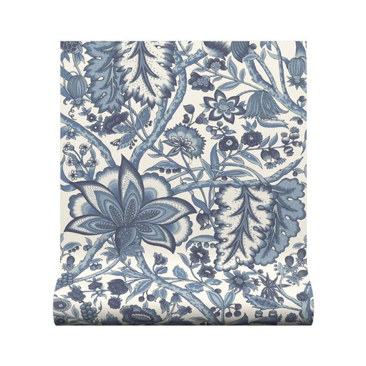 Afsana Wallpaper - China Blue - Warner House - Premier Wallcovering