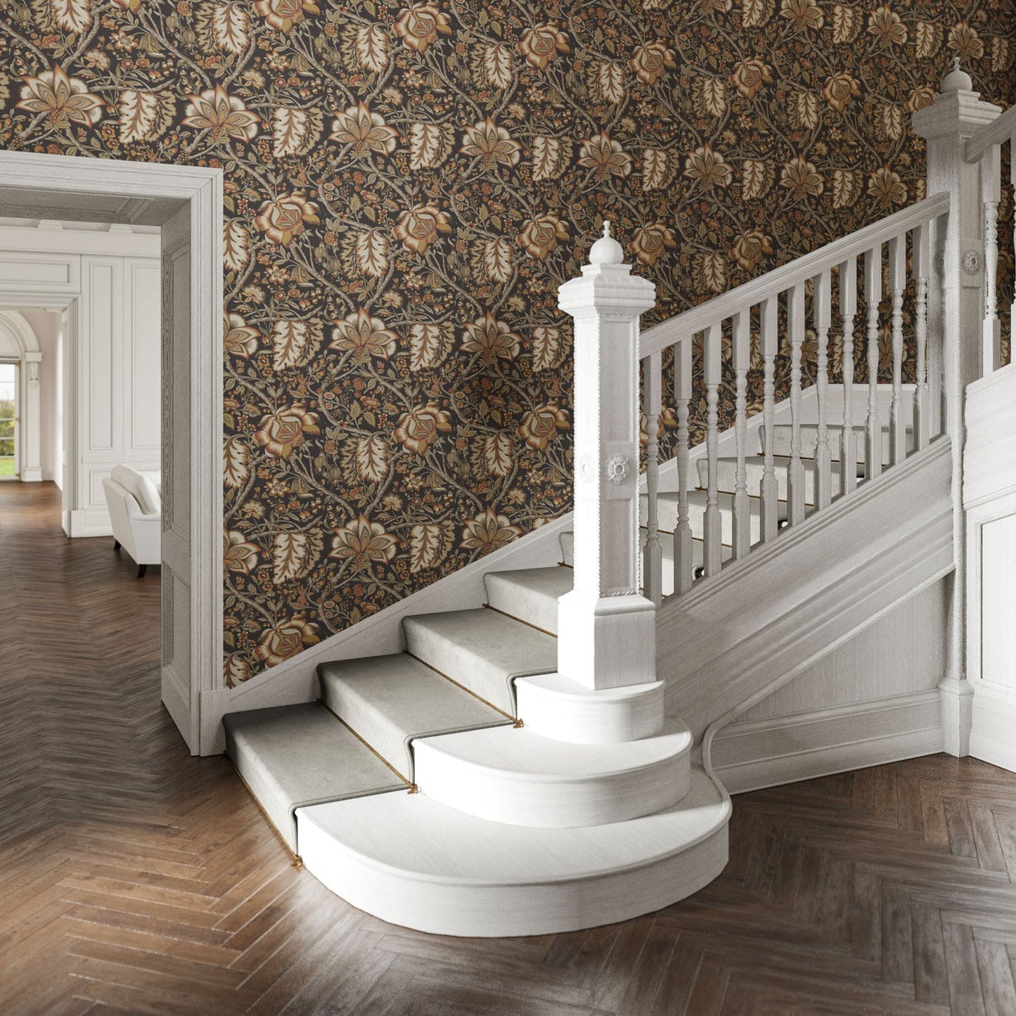 Afsana Wallpaper - Walnut - Warner House - Premier Wallcovering