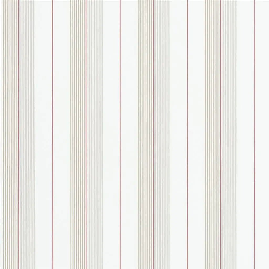 Aiden Stripe Wallpaper - Natural / Red - Ralph Lauren - PRL020/12 - Premier Wallcovering