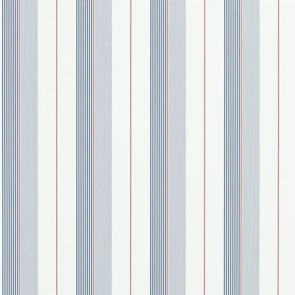 Aiden Stripe Wallpaper - Dark Blue/red/white - Ralph Lauren - PRL020/06 - Premier Wallcovering